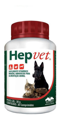 Hepvet Suplemento Vitamínico 30 Comprimidos Vetnil