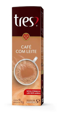 Cápsulas De Café Com Leite Três 10 Unidades 90g
