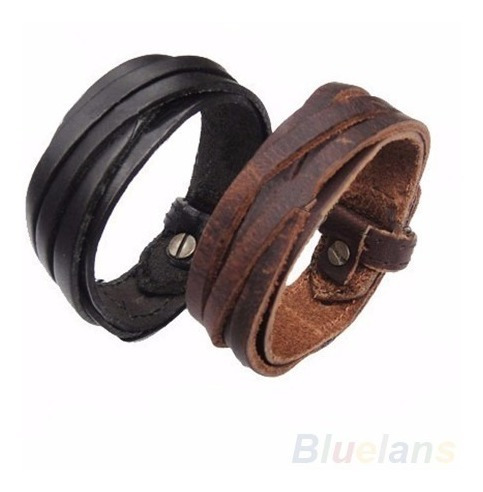 Imagen 1 de 6 de Pulsera Brazalete Muñequera De Cuero 100%genuino Unisex S/25