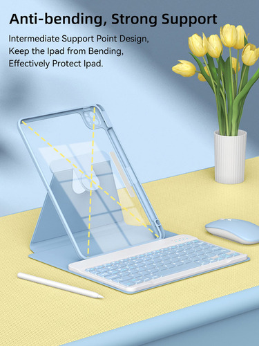 Y Compatible Con Funda De Teclado Para iPad iPad De 10,2 A