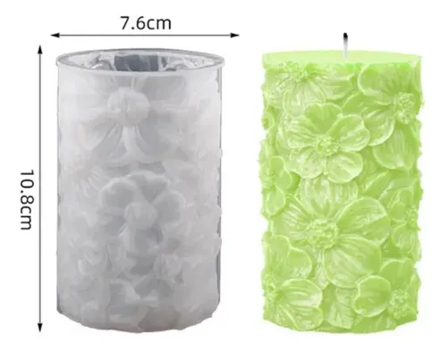 Molde En Silicona Para Velas: Cilindro De Petalos