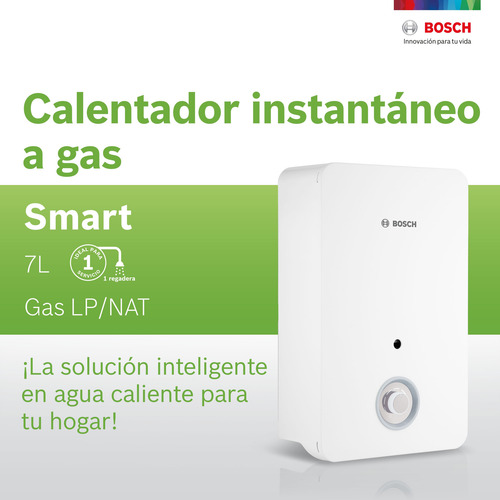 Calentador De Agua De Paso, Gas Nat, 1 Serv, 7lts, Modulante
