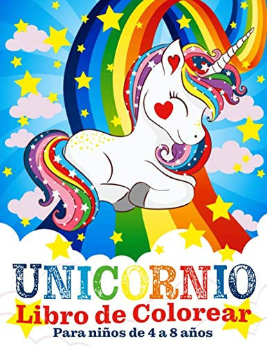 Unicornio Libro De Colorear Para Niños De 4 A 8 Años (sp 