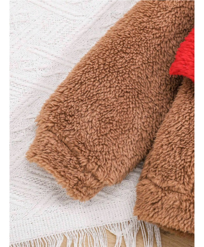 Bebé Niño Capucha Teddy Con Bordado De Dibujos Animados