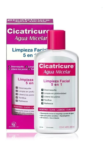 Cicatricure Agua Micelar Limpieza Facial 5 En 1 X 200 Ml