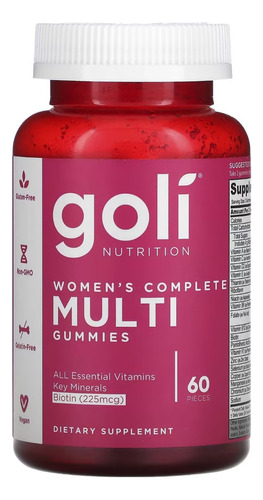 Goli Nutrition Multivitamínico Para Mujeres 60 Piezas Mf Sabor Sandia Dulce