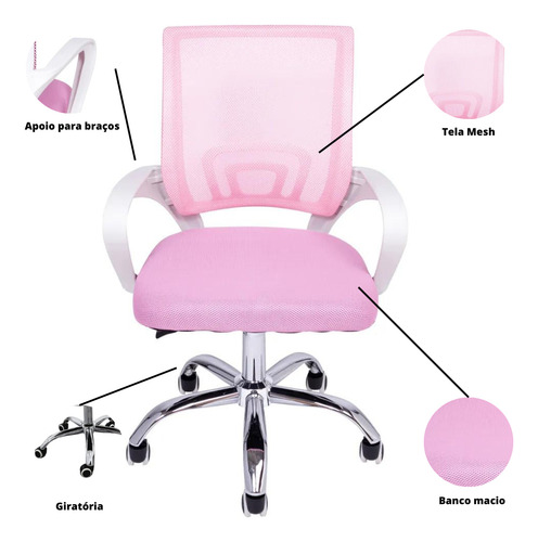Kit 15 Cadeiras De Escritório Begonia Tela Mesh Ergonômico