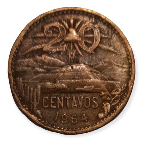 Moneda 20 Centavos De 1964 C R 17