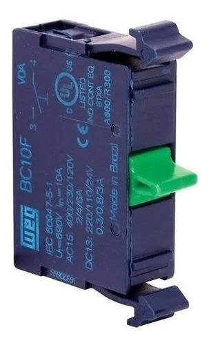 Imagem 1 de 4 de Bloco Contato 1na Para Botão Weg Bc10f-csw
