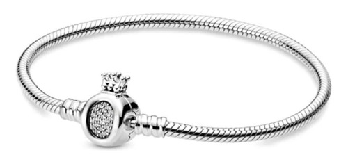 Pulsera Forma De Corona Y Brillantes De Plata Ley 925 +bolsa