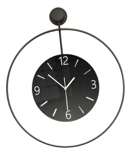 Reloj De Pared Decorativo Gran Reloj Negro Moderno Silencio