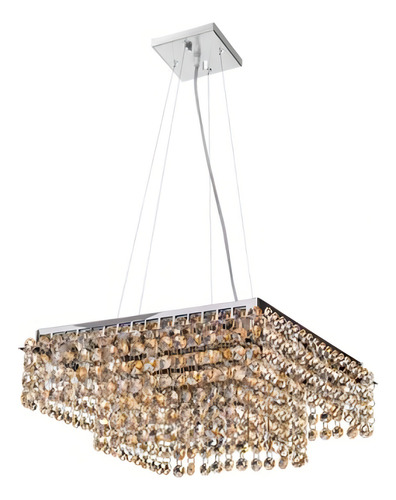 Pendente Cristal Quadrado 25x25x11cm 4 Luzes G9