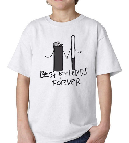 Remera De Niño Best Friends Cigarrillo Y Encendedor