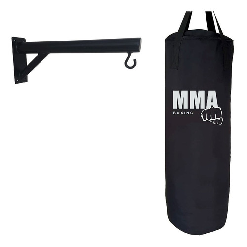 Combo Saco De Boxeo 120 Cm Con Relleno + Soporte De Pared