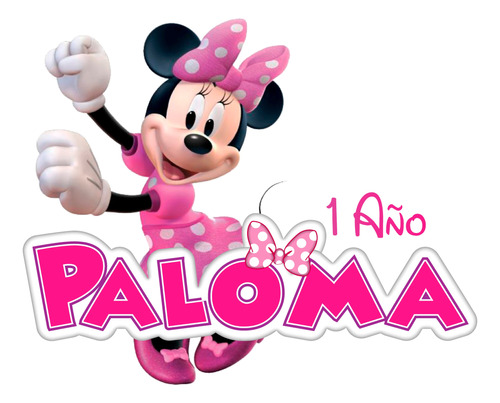 Logo Digital Minnie Mouse Personalizado Con Tu Nombre Y Edad