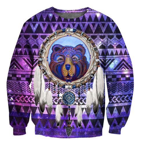 Sudadera Bear Native American Tl210 Bear And Dreamcatcher