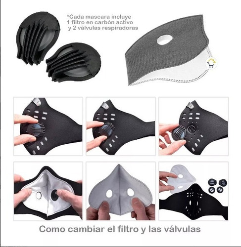 Tapaboca De Neopreno Antipolucion Antiviral Filtro Doble