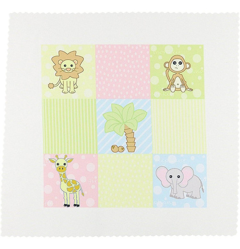 3drose Qs_13839_1 Baby Jungle Animals Print Pastels-quilt Cu