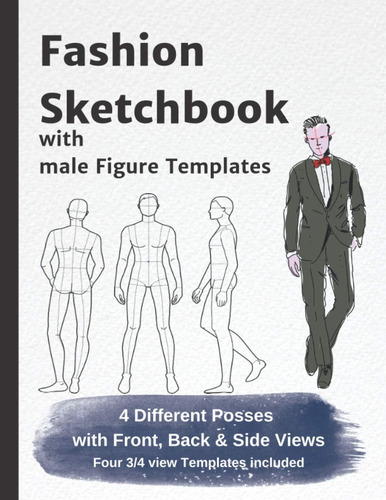 Libro: Caderno De Moda Com Modelos De Figuras Masculinas: Me