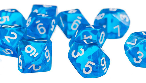 10pcs / Set D10 Diez Caras Dados De Gema Para Juegos De Rpg