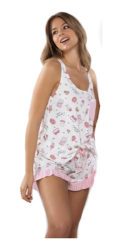 Pijama Mujer Musculosa Verano Liviano So Pink Art 11584