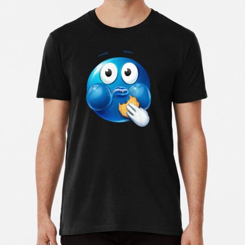 Remera Galleta Mascador Azul Emoji Algodon Premium