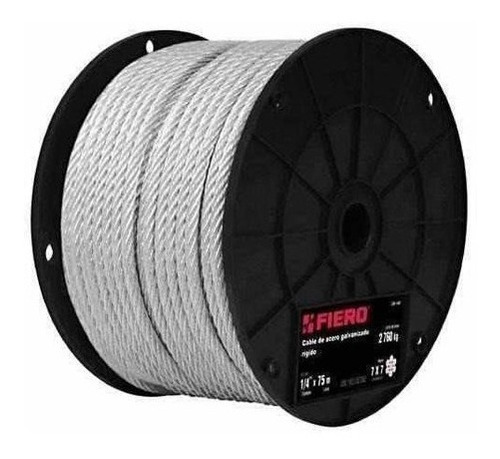 Cable De Acero Truper 1/4  Cubierto Pvc Rollo 75 M Cab-1/4rx