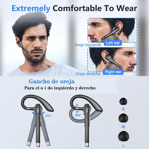  MQQC Auriculares Bluetooth V5.0, auricular Bluetooth  inalámbrico 24 horas de llamadas HD, CVC8.0 con cancelación de ruido de  doble micrófono, manos libres Bluetooth para conducir/negocios/oficina :  Celulares y Accesorios