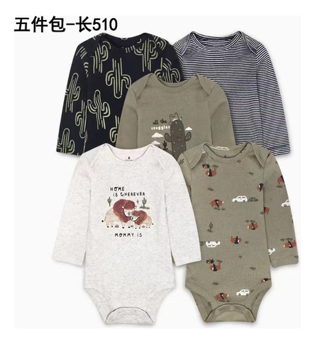 Conjunto De Monos De Manga Larga Para Recién Nacido, De Algo