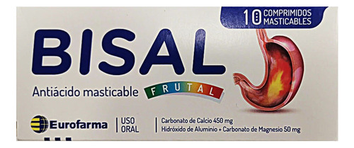  Bisal Frutal Masticable X 10 Comprimidos