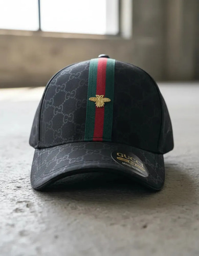 Boné Gucci Aba Curva Luxo Ajustável Influencer 2026 Preto Un Listras