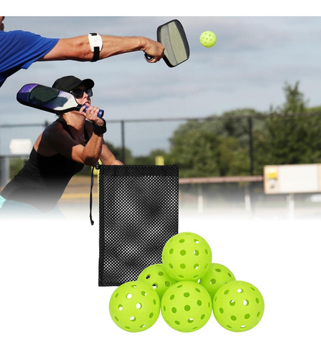 . 6x 40 Hoyos Pickleball Balls Pickle Balls For Juegos Verde