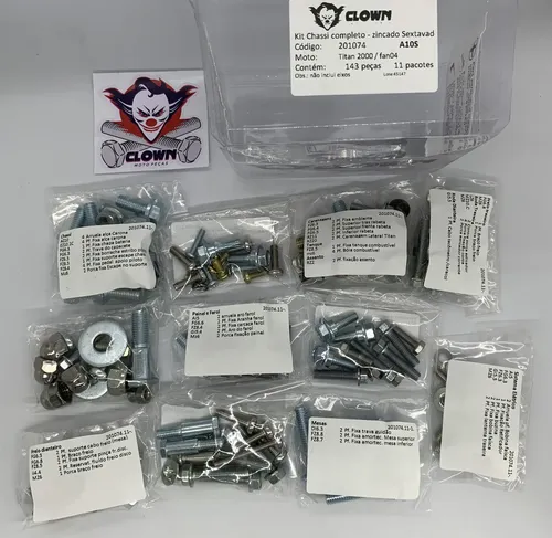 Clown Kit Parafusos Restauração Chassi Cg 125 Fan 2004 A10s