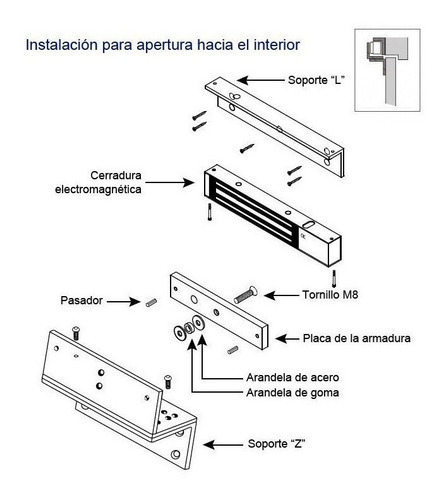 Kit Cerradura Electromagnética Puertas Madera Metal Aluminio