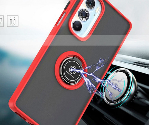 Funda Para Poco M5 Uso Rudo Anticaidas Con Anillo Rojo M5