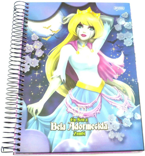 Caderno Princesas Zumbi Espiral G 10 Matérias 200 Folhas