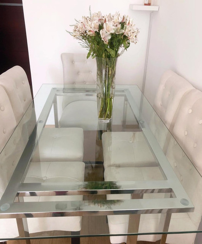Juego De Comedor Acero Inoxidable 6 Sillas