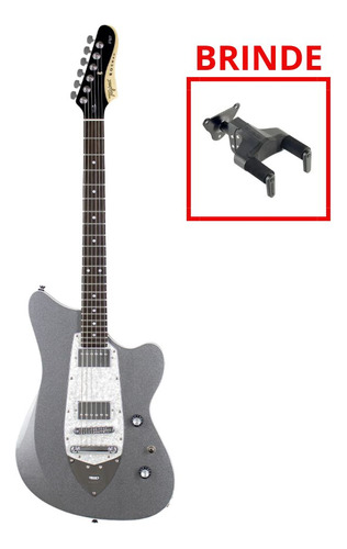 Guitarra Tagima Rocker Cosmos Serie Brasil Silver + Suporte