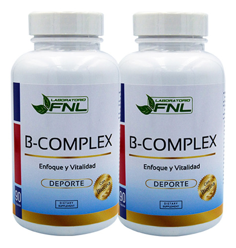 2 X Vitamina B Complex 180 Cap 580mg B3 B5 B6 B9 B12