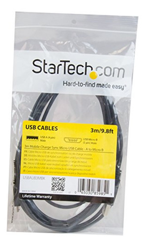 Startech.com Cable Micro Usb De Carga Y Sincronización De 3