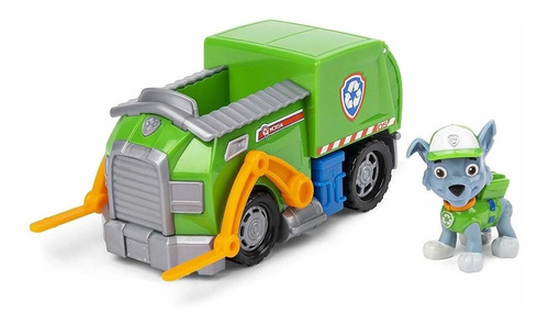 Paw Patrol Rocky's Recycle Truck Vehicle With Collectible Fi