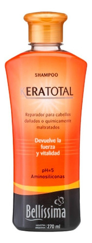 Shampoo Keratotal Para Cabellos Dañados Bellissima 270 Ml