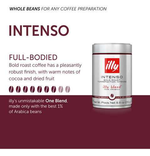 Café En Grano Entero Intenso 250 Gramos 100% Arábica Tostado