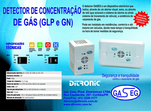 Detector De Vazamento De Gás -  Glp Ou Gn