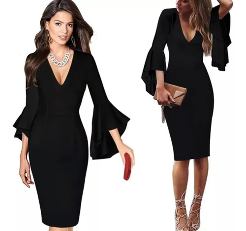 Elegantes Mujeres De Negocios Vestidos De Cóctel Bodycon [u]