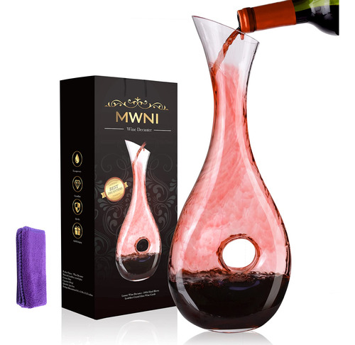 Mwni-- Juego De Decantadores De Vino De Cristal Sin Plomo De