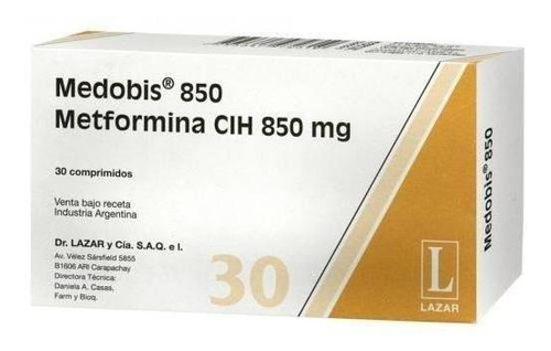 Medobis  850 Mg  30 Comprimidos | Metformina