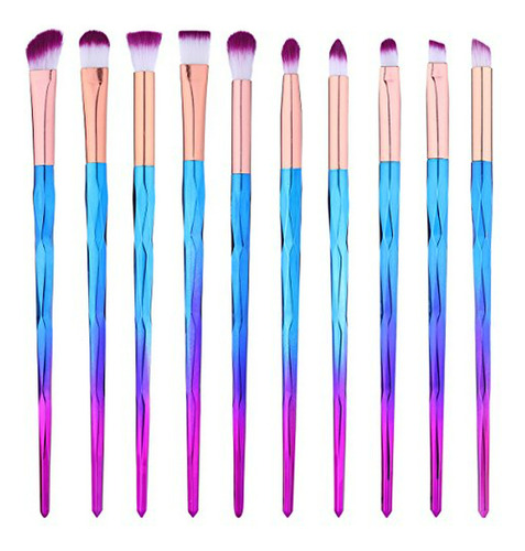 Set Brochas Maquillaje Ojos Unicornio 10pzs