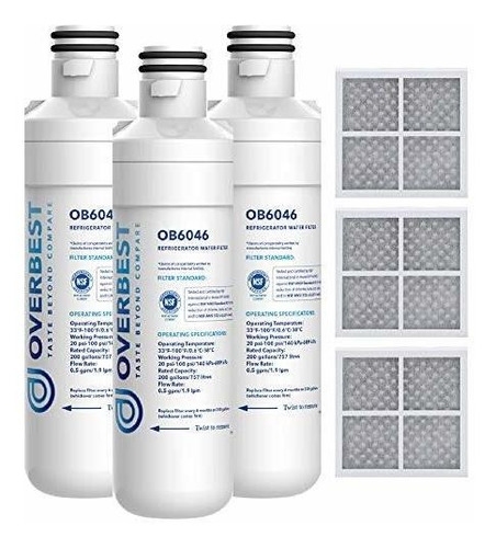 Overbest Adq747935 Filtro De Agua De Refrigerador Y Filtro D