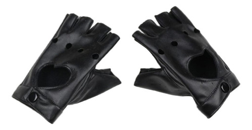 Guantes De Cuero De Baile Punk Negro